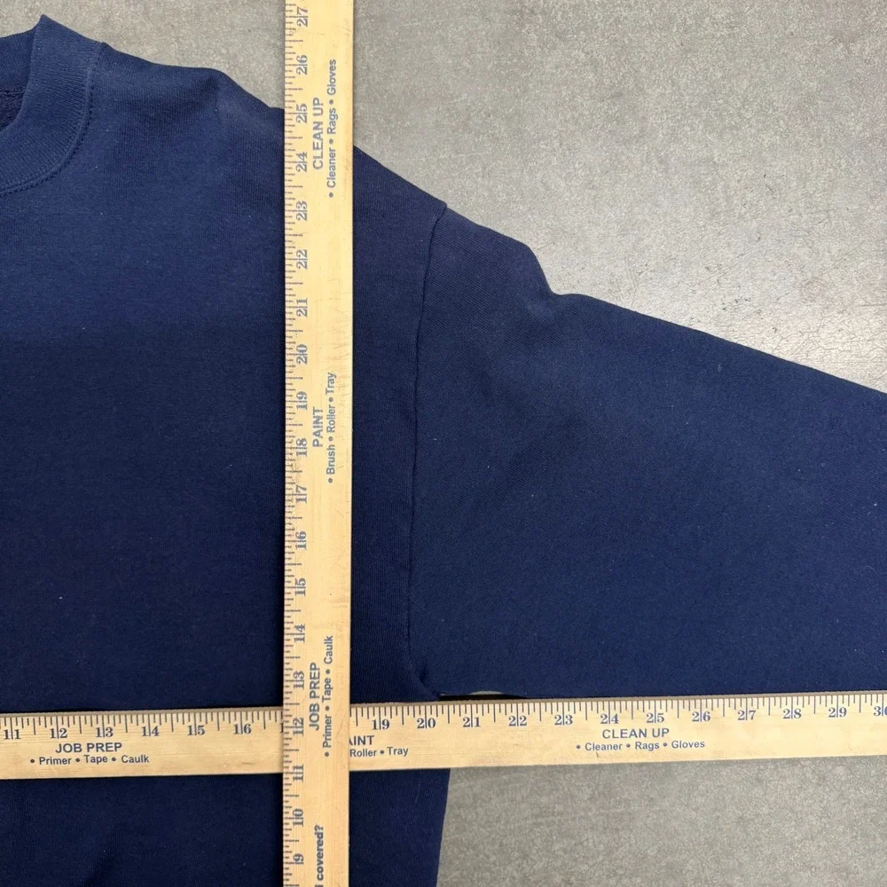 Vintage Jerzees NuBlend Sweatshirt Navy Blue Crewneck Made in USA Large 90s
